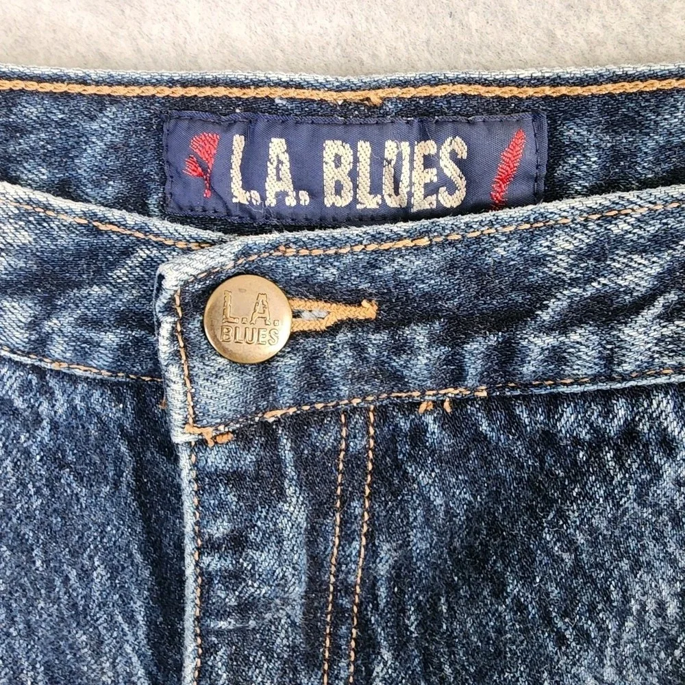 Vintage 1990s LA Blues Jeans Relaxed 22 Average Acid Wash‎ Denim Mom High Rise
